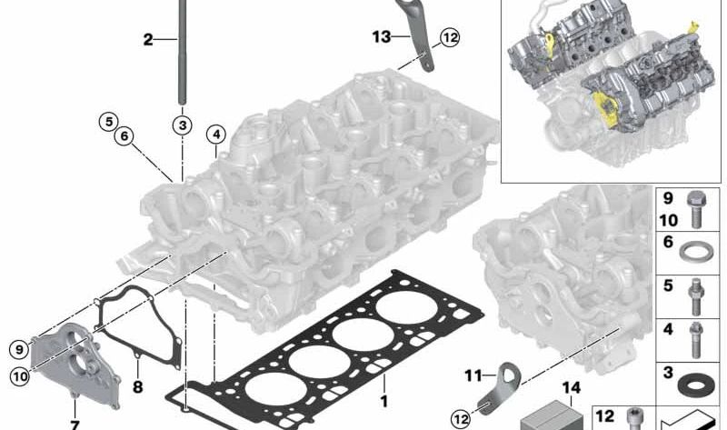 Tapa para BMW Serie 5 F07, F10, F11, Serie 6 F12, F13, Serie 7 F01, F02, F04, X5 E70, X6 E71 (OEM 11127566279). Original BMW