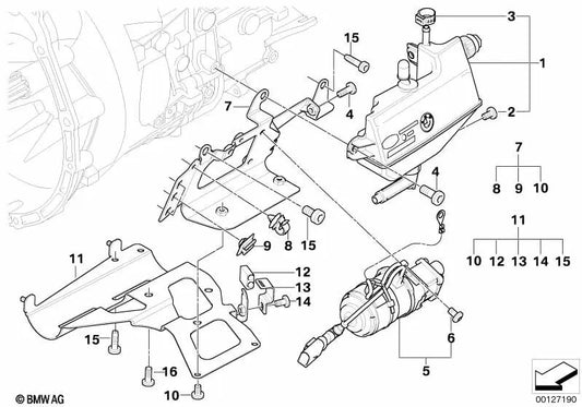 Kit de reparación del depósito de compensación para BMW Serie 3 E46 (OEM 23427507065). Original BMW