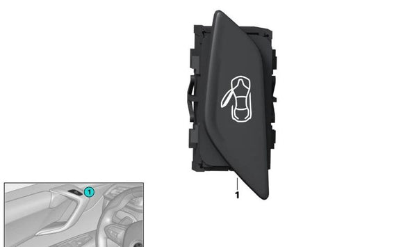 Pulsador de apertura de puerta derecho para BMW I12, I15 (OEM 61319312672). Original BMW