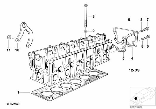 Non-asbestos cylinder head gasket for BMW E38, E31 (OEM 11121741024). Genuine BMW