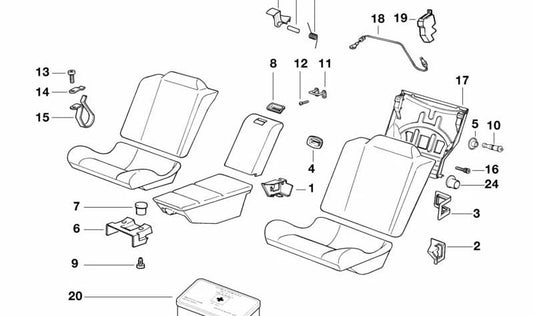 OEM 52208164560 Prise en charge de l'appui-tête pour BMW E31. BMW d'origine.