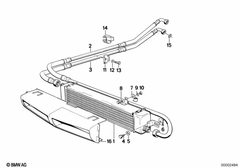 Oil cooler pipe for BMW 5 Series E28 (OEM 17221709451). Original BMW