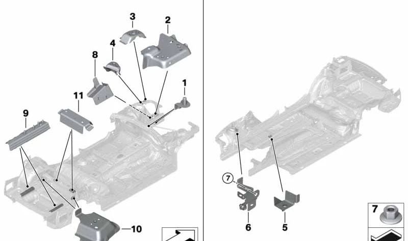 Referência traseira Torreta Bar OEM 41007346817 para BMW F23, F87, F30, F33, F83. BMW original.