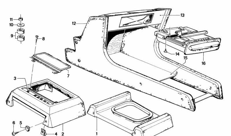 Cubierta del Indicador de Marchas para BMW Serie 3 E21 (OEM 51161835791). Original BMW