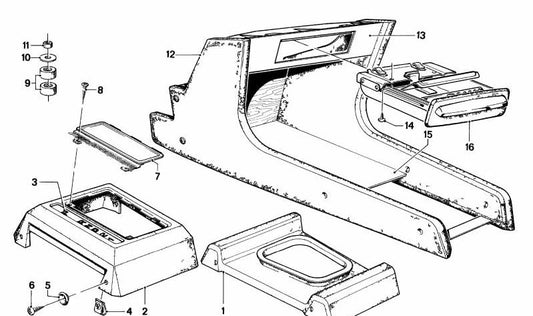 Cubierta del Indicador de Marchas para BMW Serie 3 E21 (OEM 51161835791). Original BMW