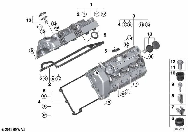 Sujeción de cables para BMW Serie 5 E60, E60N, E61, E61N, Serie 6 E63, E63N, E64, E64N, Serie 7 E65, E66, X5 E53, E70 (OEM 12527510935). Original BMW.