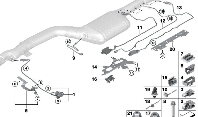 Sensor de partículas diésel OEM 13627828769 para BMW G42, G20, G21, G28, G22, G23, G26, G30, G31, G32. Original BMW