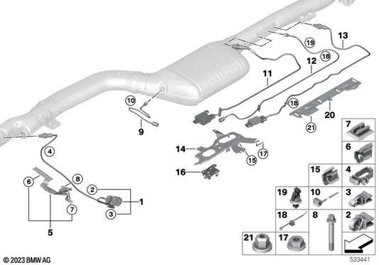 Flanschhalter für BMW F20N, F21N, F22N, F23N, F45, G42, F30, F31, G20, G21, G28, F32N, F33N, F36N, G22, G23, G26, G30, G31, G60, G61, G90, G32, G11, G12, G70, G14, G15, G16, F48N, F39, F25, G01, G45, G02, G05N, G06N, G07N. Original BMW (OEM 6113756).