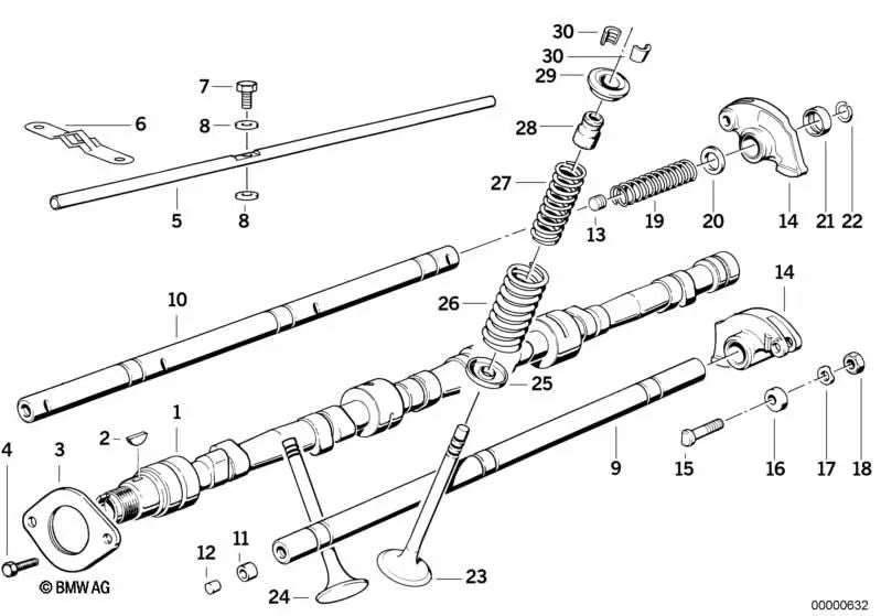 Intake valve for BMW E12, E28, E34, E24, E23, E32 (OEM 11341257592). Original BMW