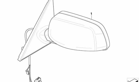 Rechts Rückspiegel (ohne Glas, erhitzt) OEM 51167189520 für BMW E60, E61. Original BMW.