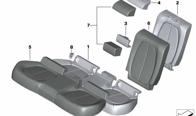 Base Base Gombatiário 52207460903 para BMW F39. BMW original.