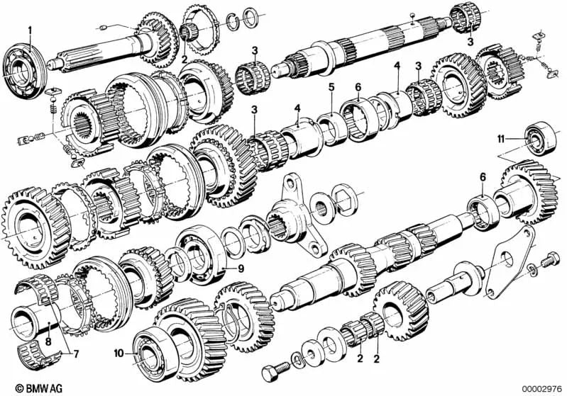 Bearing for BMW E30, E12, E28, E24, E23 (OEM 23121209338). Original BMW