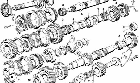 Needle roller cage for BMW E30, E12, E28, E34, E24, E23 (OEM 23221209330). Original BMW