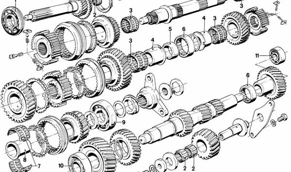 Jaula de agujas para BMW E30, E12, E28, E34, E24, E23 (OEM 23221209330). Original BMW