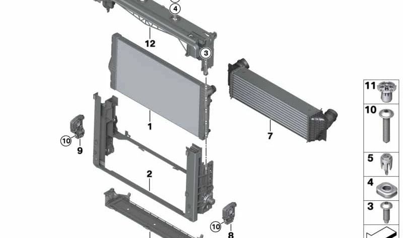 Cubierta de soporte de módulo para BMW F07, F10, F11, F18, F06, F12, F13, F01, F02 (OEM 17117639071). Original BMW