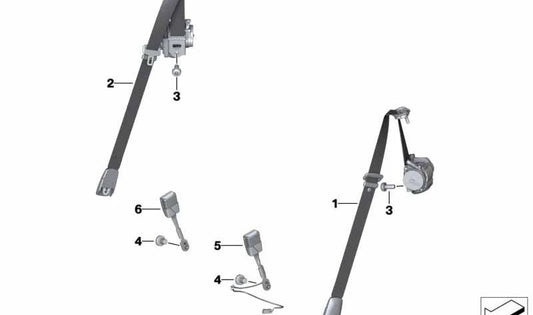 Cinturón de seguridad delantero derecho OEM 72117498340 para BMW Z4 G29. Original BMW.