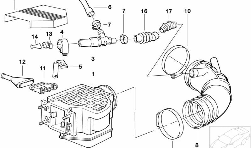 Bellows for BMW Series 5 E34 (OEM 13711726326). Genuine BMW