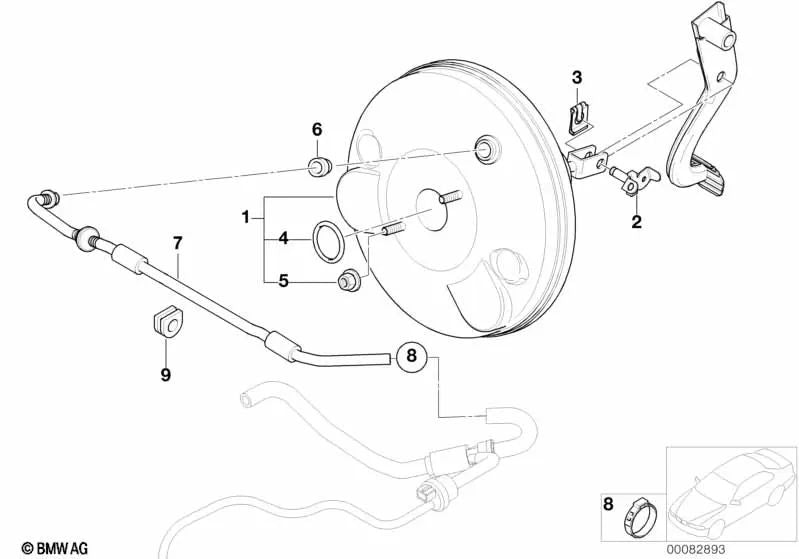 Perno para BMW Serie 3 E36 (OEM 34331158496). Original BMW