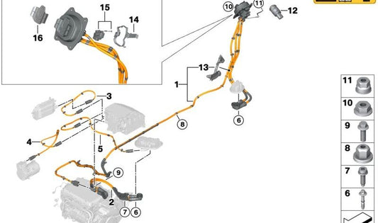 High voltage wiring Combo-Dose AC/DC OEM 61295B3677 for BMW U11, U10, U25. Original BMW.