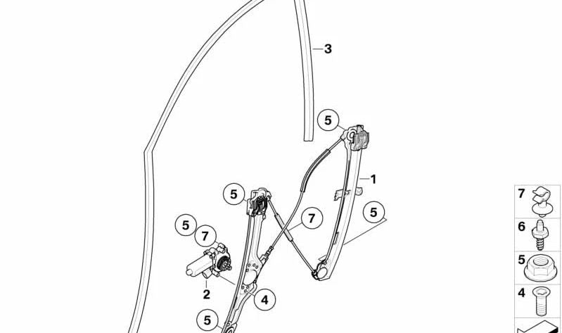 Elevador de ventana eléctrico delantero izquierdo para BMW X6 E71, E72 (OEM 51337197301). Original BMW