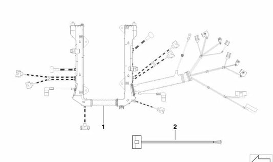 Cableado Motor OEM 12517572921 para BMW Serie 5 (E60, E61) y Serie 6 (E63, E64). Original BMW.