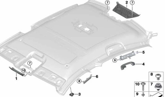 Embellecedor de Luz de Freno Trasera Alcantara para BMW F93, G16 (OEM 51448094128). Original BMW