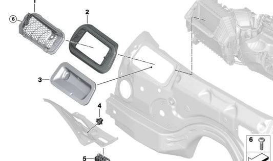 Tapa de protección para BMW Serie 2 G42, G87, Serie 3 G20, G21, G80, G81, Serie 4 G22, G23, G26, G82, G83, Z4 G29 (OEM 64316821607). Original BMW