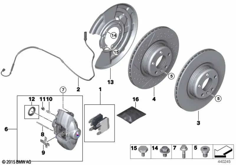 Guardabarros derecho para BMW F20, F21, F22, F23, F30, F31, F32, F33, F34, F36 (OEM 34216792244). Original BMW