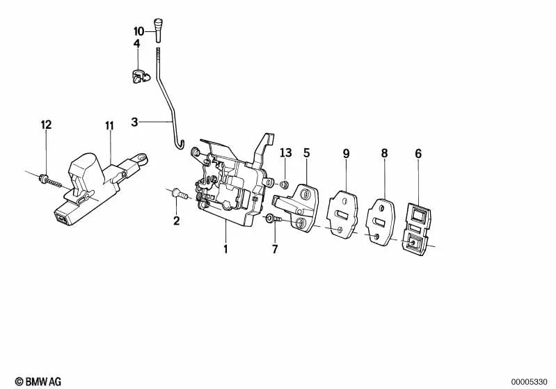 Front Right Rotary Latch Lock for BMW 7 Series E32 (OEM 51218105782). Original BMW