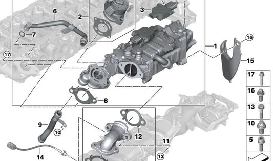 Junta para BMW Serie 5 G60, G61, Serie 7 G70, X5 G05N, X6 G06N, X7 G07N (OEM 11717822248). Original BMW