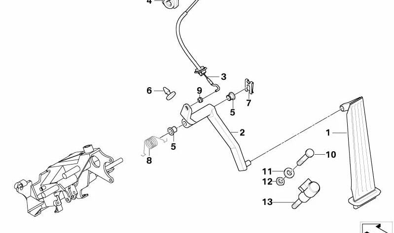 Cable del acelerador para BMW E38 Serie 7 (OEM 35411161726). Original BMW