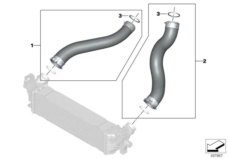 Conducto de aire para BMW F20N, F21N (OEM 11618513848). Original BMW