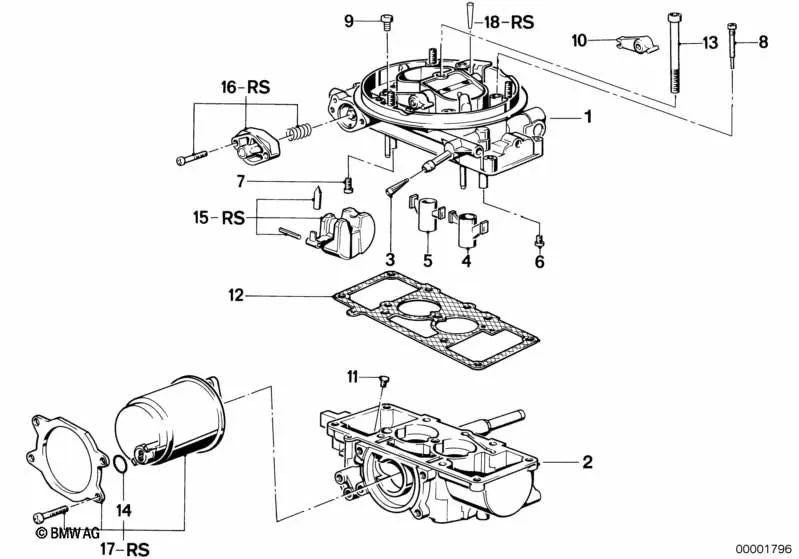 Aktuator für BMW E30, E28 (OEM 1311128931). Original BMW.