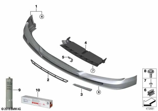 Inserto Spoiler Delantero para BMW Serie 7 G12 (OEM 51117992039). Original BMW