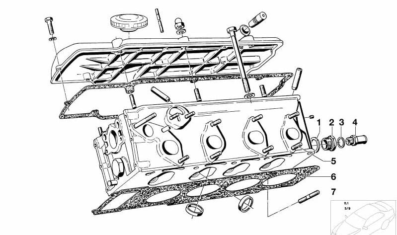 Junta de culata para BMW E46, E53, F30 (OEM 11120035273). Original BMW