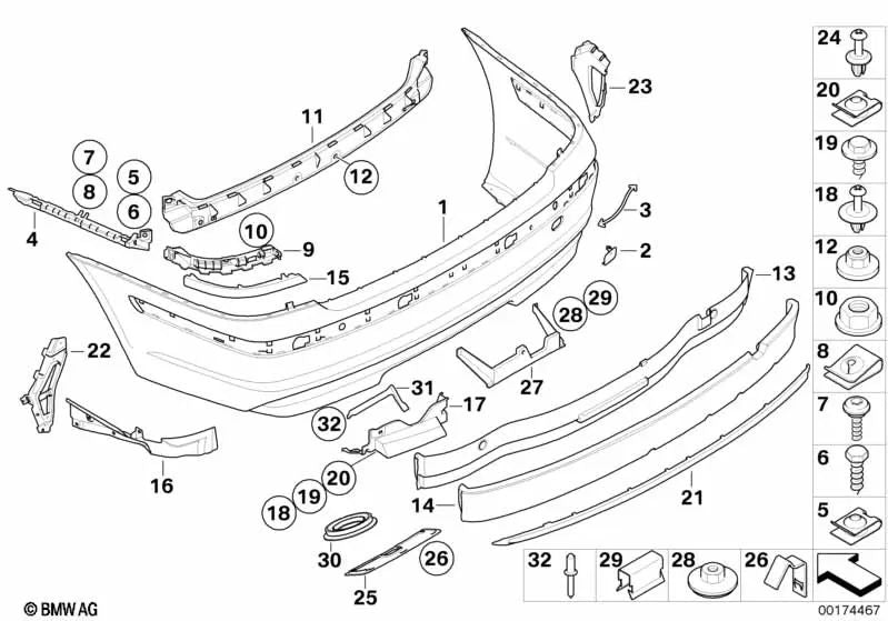 Seitenträger hinten rechts für BMW 7er E65, E66 (OEM 51127135608). Original BMW