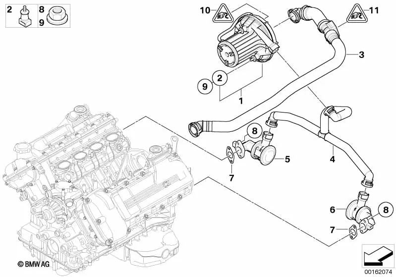 Junta Metálica para BMW Serie 3 E90, E92, E93 (OEM 11727838389). Original BMW.