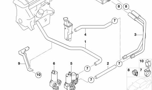 Tubo Doble de Bomba de Agua Adicional para BMW E46 (OEM 64216902684). Original BMW.