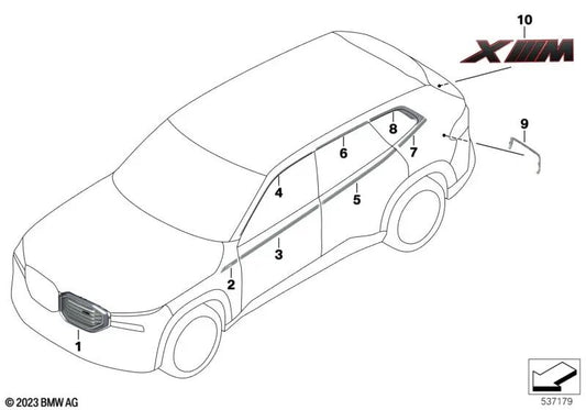 Front right wiper arm for BMW G09 (OEM 51135A834D2). Original BMW.