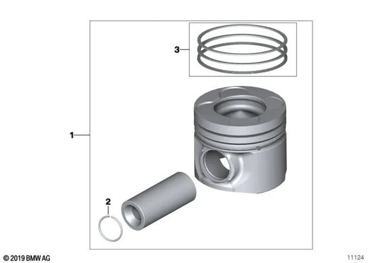 Pistón FMN para BMW Serie 3 E46, Serie 5 E60, E61, X3 E83, X5 E53 (OEM 11257799357). Original BMW.