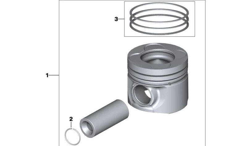 Juego de segmentos de pistón OEM 11257805805 para BMW E90, E91, E92, E60, E61, E63, E64, E83, E70, E71. Original BMW.