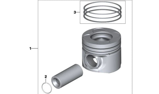 Juego de segmentos de pistón OEM 11257798370 para BMW E90, E91, E92, E93, E60, E61, E65, E66, E83, E70, E71. Original BMW.