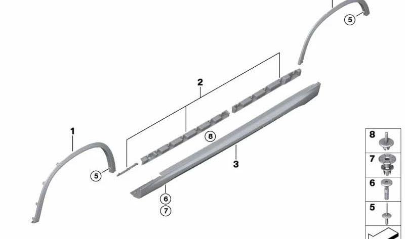 Wheel arch cover, primed, front right for BMW X1 E84 (OEM 51778049940). Original BMW