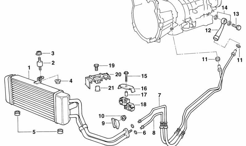 Abrazadera OEM 17211709491 para BMW (E30, E34, E31). Original BMW.