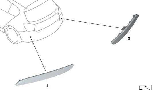 Reflector trasero pack M OEM 63147363788 para BMW F20, F21 (compatible con todas las versiones). Original BMW.