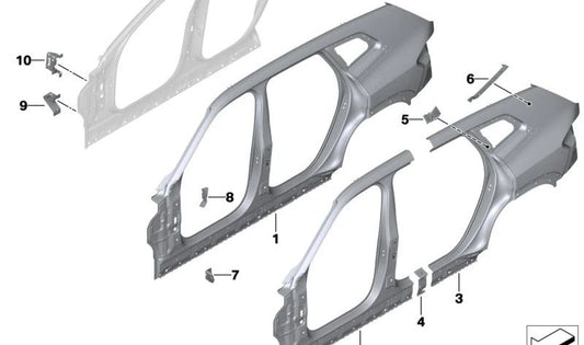 Soporte inferior del depósito de agua limpiaparabrisas para BMW X5 F95, G05, G18, X6 F96, G06, X7 G07, XM G09 (OEM 41009481393). Original BMW