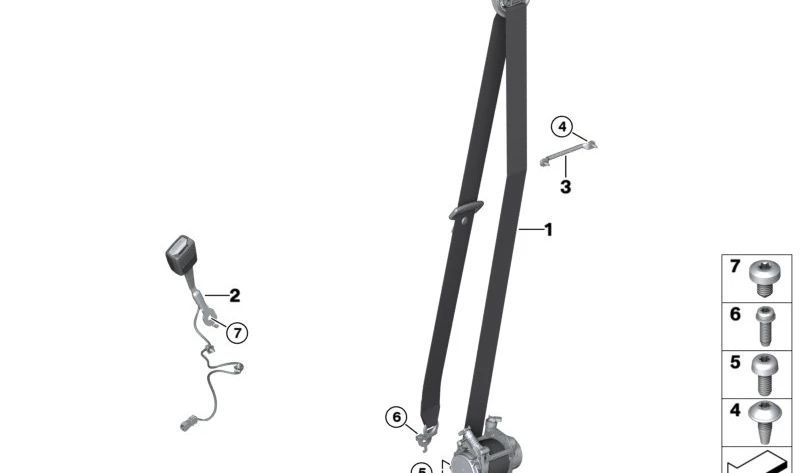 Cinturón de seguridad delantero izquierdo OEM 72116959457 para BMW E46, E90, F30, G20, X1, X3, X5, X7. Original BMW