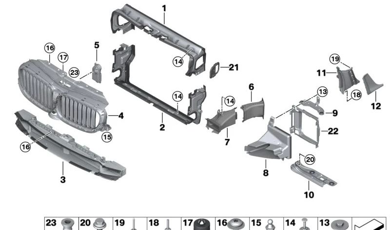 Luftklappen superior para BMW Serie 5 G30, G38 (OEM 51137497280). Original BMW.