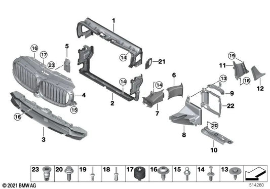 Compuerta de aire superior para BMW G32 (OEM 51137497775). Original BMW