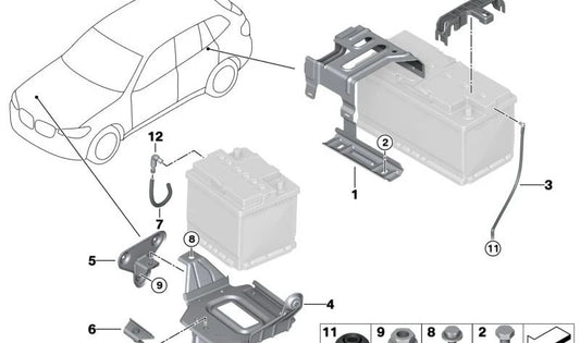 Battery pole protection plate for BMW X3 F97, F97N, G01N; X4 F98, F98N, G02, G02N (OEM 61218703396). Original BMW.